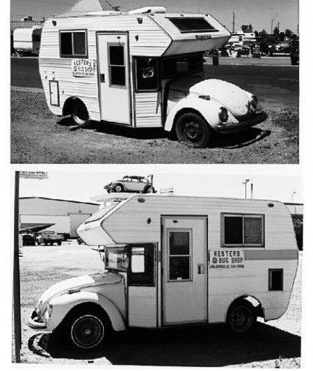 VW Bug MiniHome Camper as an advertisement